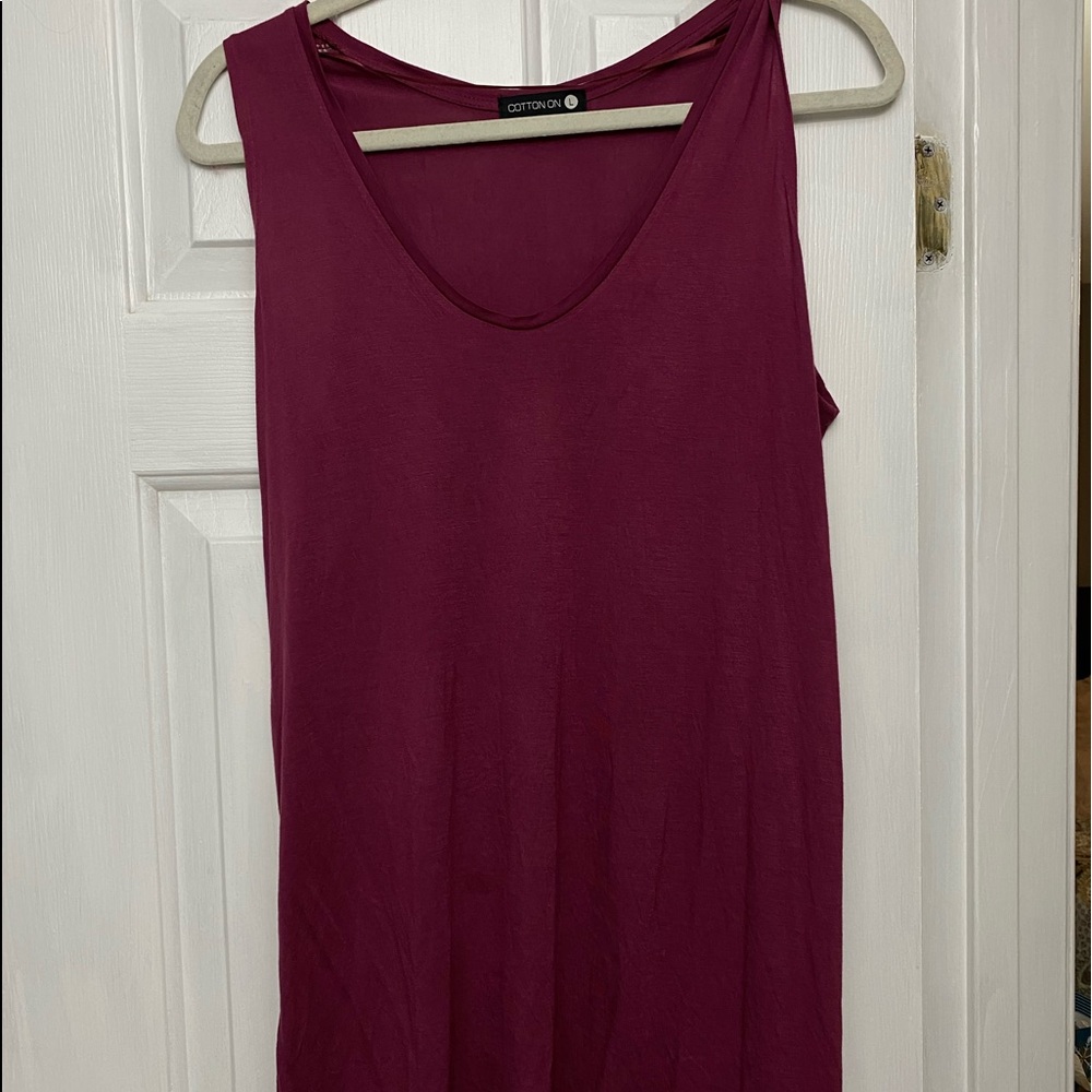 PINK/PURPLE COTTON ON TANK TOP